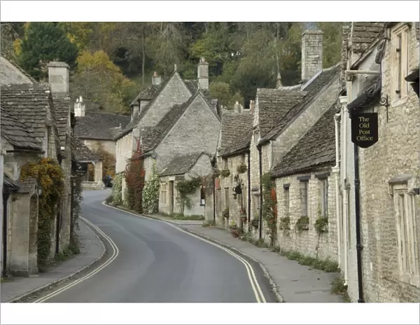 Main street through the village of Castle Combe, Wiltshire, Cotswolds, England
