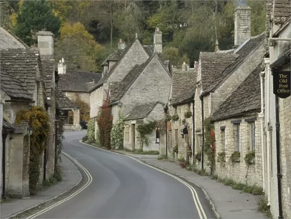 Main street through the village of Castle Combe, Wiltshire, Cotswolds, England