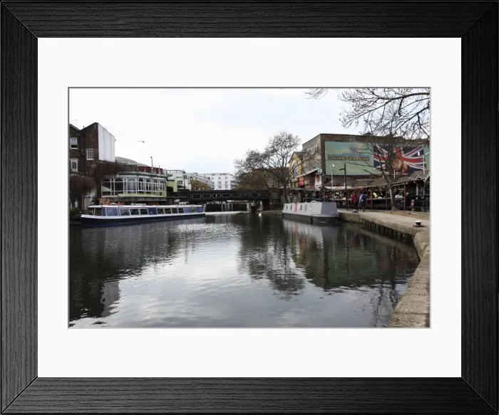Framed Print : Camden Lock, home of Camden Lock Village, the popular Sunday attraction in London Framed Print : Camden Lock, home of Camden Lock Village, the popular Sunday attraction in London