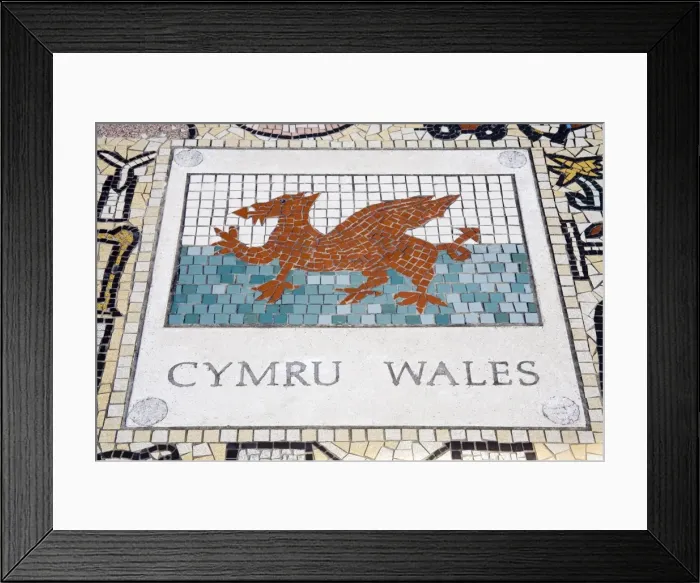 Framed Print : Tile mosaic of Welsh crest at Millennium Stadium, Cardiff City, Wales, United Kingdom Framed Print : Tile mosaic of Welsh crest at Millennium Stadium, Cardiff City, Wales, United Kingdom
