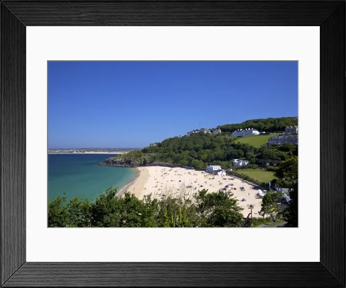 Framed Print : Porthminster beach in summer sunshine, St. Ives, West Penwith, Cornwall Framed Print : Porthminster beach in summer sunshine, St. Ives, West Penwith, Cornwall
