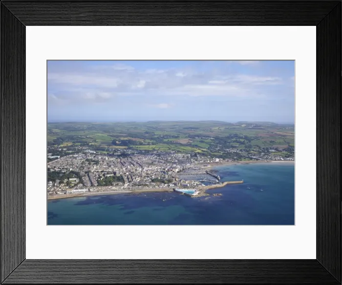 Framed Print : Aerial photo of Penzance harbour, West Penwith, Cornwall, England, United Kingdom, Europe Framed Print : Aerial photo of Penzance harbour, West Penwith, Cornwall, England, United Kingdom, Europe