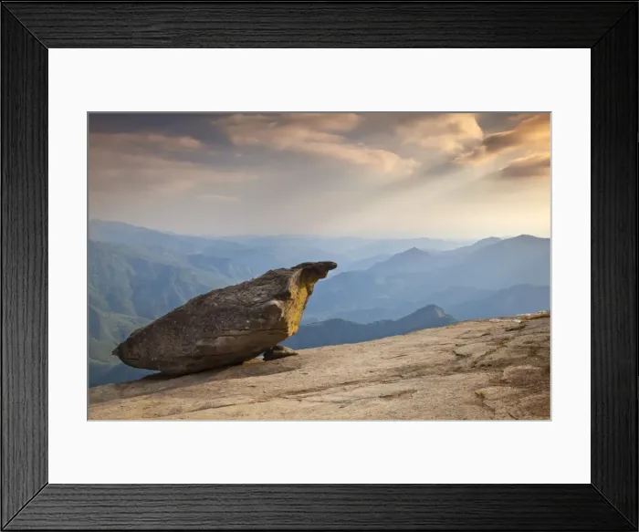 Framed Print : Hanging rock, overlooking the Sequoia foothills at sunset, Tulare County Framed Print : Hanging rock, overlooking the Sequoia foothills at sunset, Tulare County