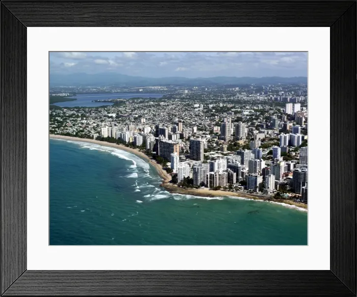 Framed Print : Aerial view of San Juan, Puerto Rico, West Indies, Caribbean, Central America Framed Print : Aerial view of San Juan, Puerto Rico, West Indies, Caribbean, Central America