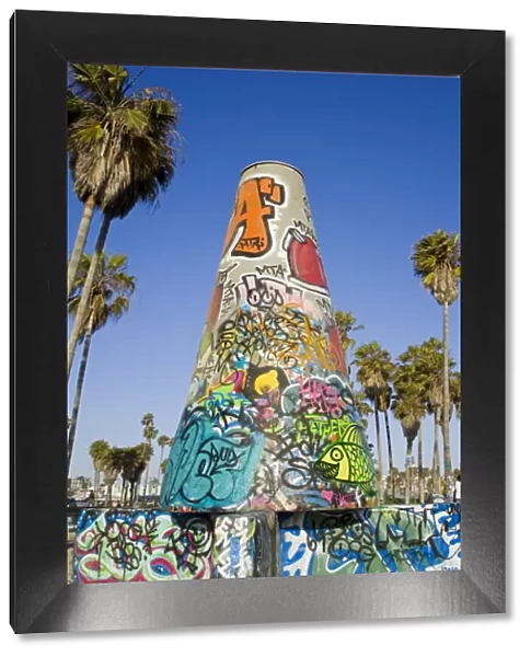 Art Walls, legal graffiti, on Venice Beach, Los Angeles, California, United States of America