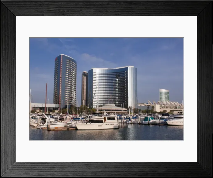Framed Print : Marina and city skyline, San Diego, California, United States of America, North America Framed Print : Marina and city skyline, San Diego, California, United States of America, North America