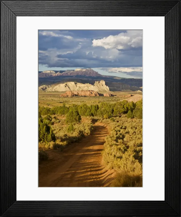 Framed Print : Skutumpah gravel road from Willis creek towards Cannonville, Grand Staircase-Escalante National Monument, Kane County, Utah, United States of America Framed Print : Skutumpah gravel road from Willis creek towards Cannonville, Grand Staircase-Escalante National Monument, Kane County, Utah, United States of America