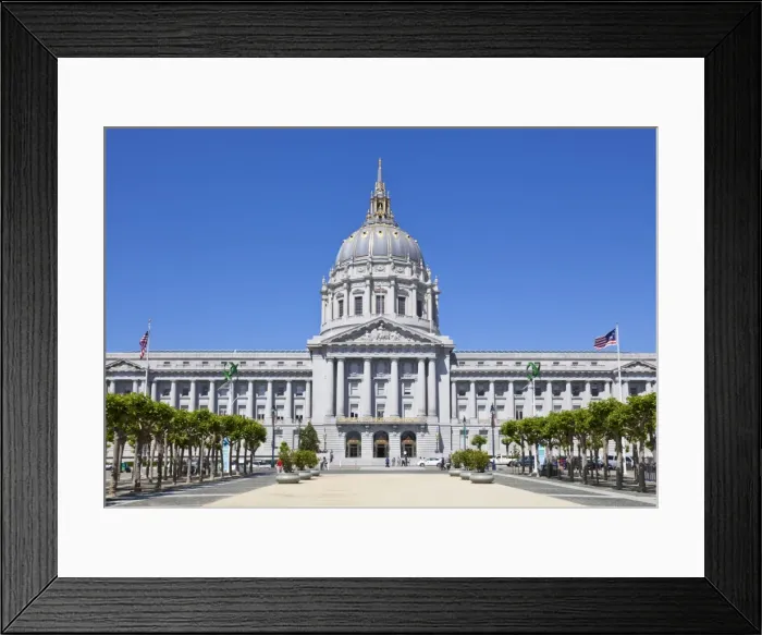 Framed Print : City Hall and Civic Centre, built in 1915 in the French Baroque style by architects Brown Framed Print : City Hall and Civic Centre, built in 1915 in the French Baroque style by architects Brown