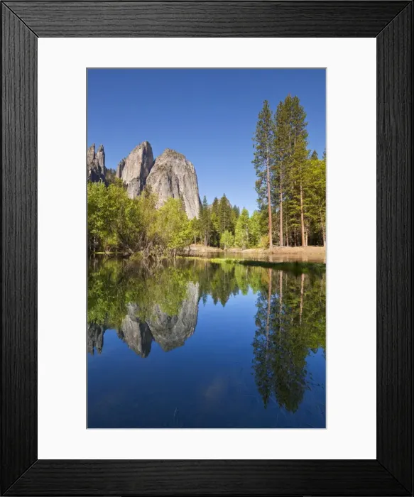 Framed Print : Cathedral Rocks and Cathedral Spires, with the Merced River flowing through flooded meadows of Yosemite Valley, Yosemite National Park, UNESCO World Heritage Site, Sierra Nevada, California, United States of America Framed Print : Cathedral Rocks and Cathedral Spires, with the Merced River flowing through flooded meadows of Yosemite Valley, Yosemite National Park, UNESCO World Heritage Site, Sierra Nevada, California, United States of America