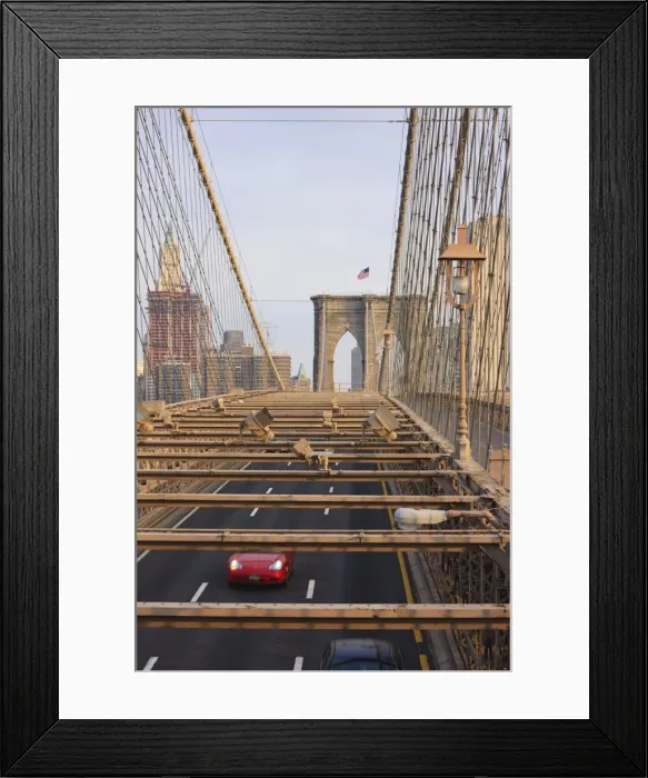 Framed Print : Traffic on Brooklyn Bridge, New York City, New York, United States of America Framed Print : Traffic on Brooklyn Bridge, New York City, New York, United States of America