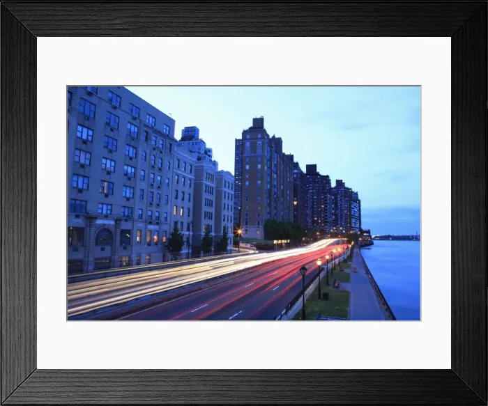 Framed Print : Traffic at dusk, FDR Drive, Upper East Side, Manhattan, New York City, United States of America Framed Print : Traffic at dusk, FDR Drive, Upper East Side, Manhattan, New York City, United States of America