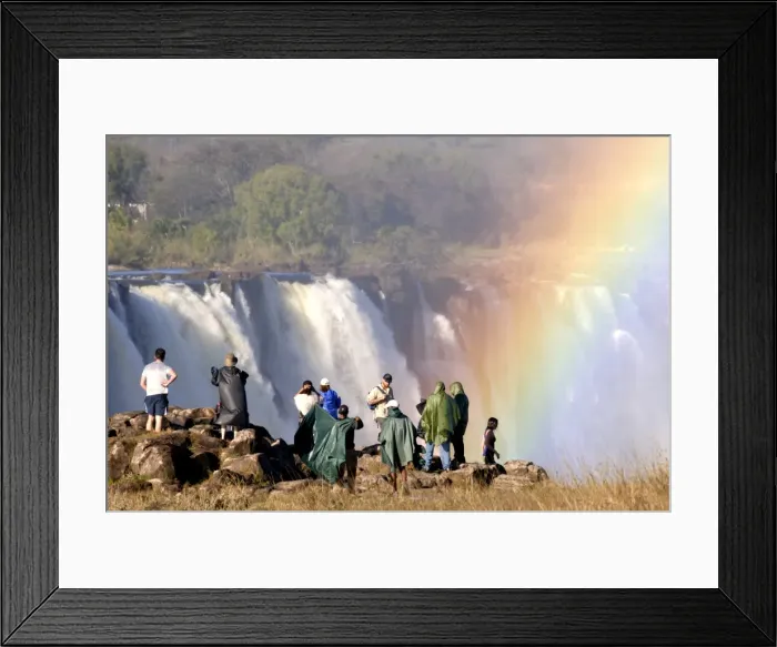 Framed Print : Tourists viewing Victoria Falls, UNESCO World Heritage Site, Zimbabwe, Africa Framed Print : Tourists viewing Victoria Falls, UNESCO World Heritage Site, Zimbabwe, Africa