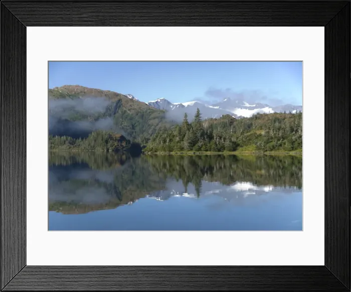 Framed Print : Low lying fog, Shrode Lake, Prince William Sound, Alaska, United States of America Framed Print : Low lying fog, Shrode Lake, Prince William Sound, Alaska, United States of America