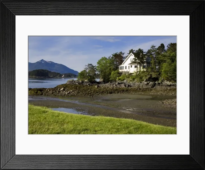 Framed Print : Waterfront house in Sitka, Baranof Island, Southeast Alaska, United States of America Framed Print : Waterfront house in Sitka, Baranof Island, Southeast Alaska, United States of America