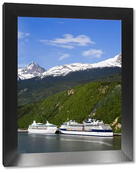 Cruise ships docked in Skagway, Southeast Alaska, United States of America, North America