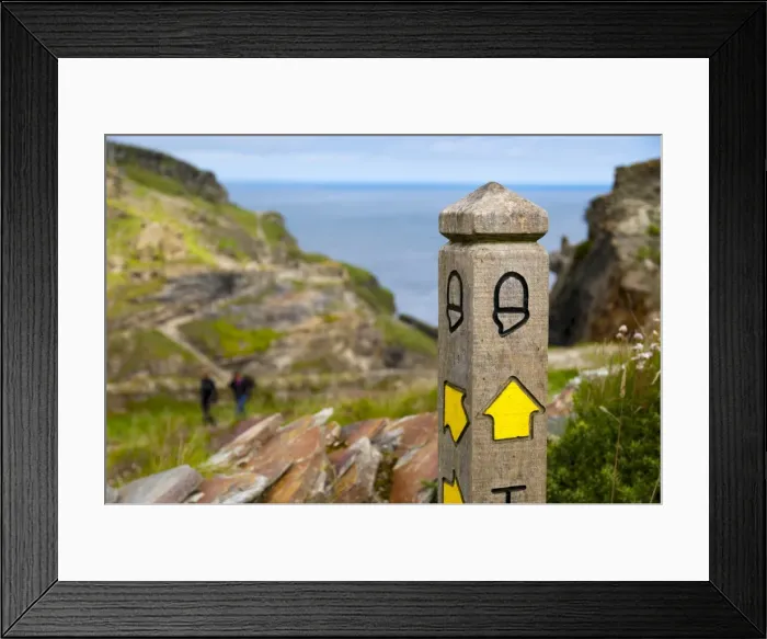 Framed Print : Public footpath sign, Tintagel, Cornwall, England, United Kingdom, Europe Framed Print : Public footpath sign, Tintagel, Cornwall, England, United Kingdom, Europe