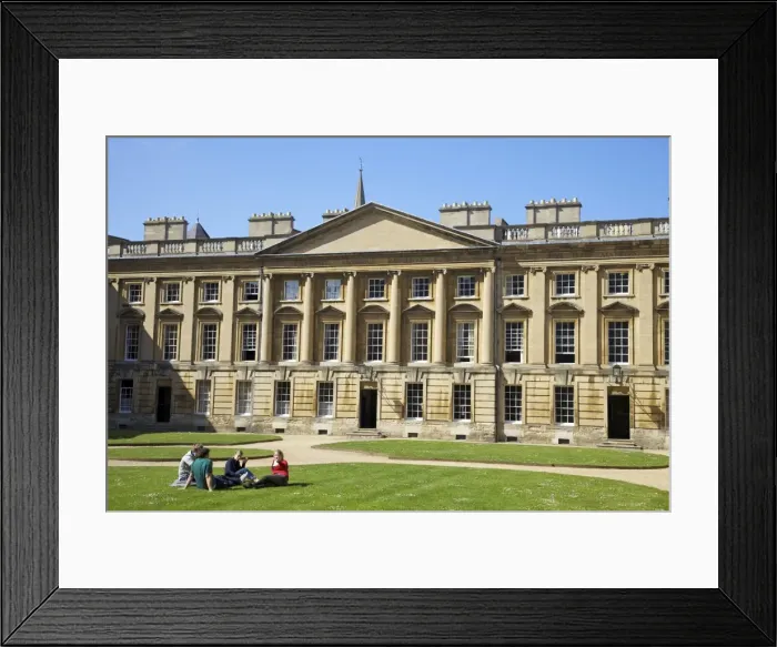 Framed Print : Students sitting outside in spring sunshine, Peckwater Quadrangle, designed by Henry Aldrich Framed Print : Students sitting outside in spring sunshine, Peckwater Quadrangle, designed by Henry Aldrich