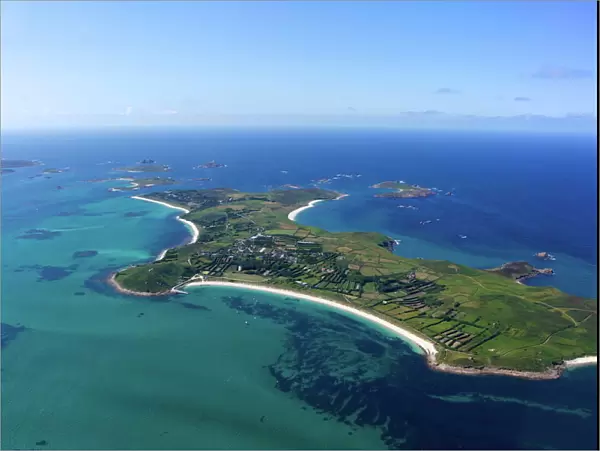 AerIal photo of St. Martins island, Isles of Scilly, England, United Kingdom, Europe