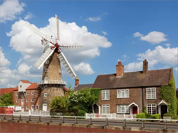 The Maud Foster Windmill is a seven storey, five sailed windmill located by the Maud Foster Drain