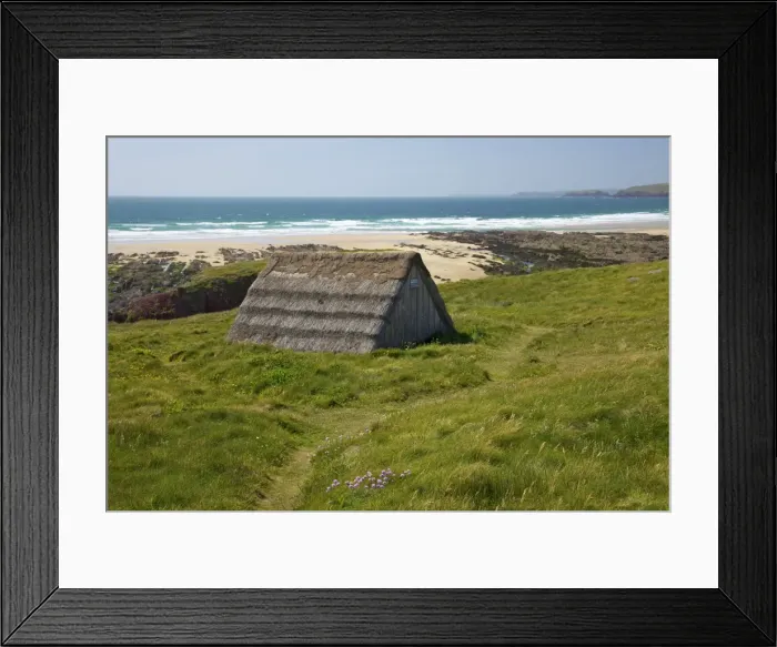 Framed Print : Seaweed drying hut, Freshwater West beach, Pembrokeshire National Park