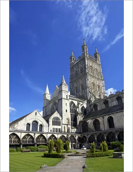 The 15th century Tower and cloisters, Gloucester Cathedral, Gloucestershire