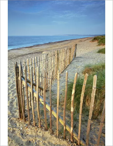 A summer morning on the beach at Walberswick, Suffolk, England, United Kingdom, Europe