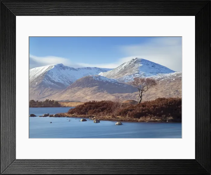 Framed Print : Snow covered mountains around Lochan na h-Achlaise, just by the A82, lower Rannoch Moor Framed Print : Snow covered mountains around Lochan na h-Achlaise, just by the A82, lower Rannoch Moor