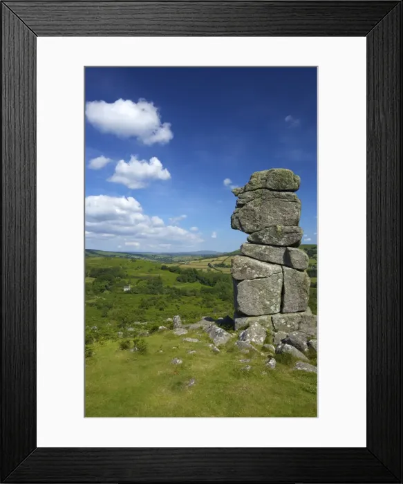 Framed Print : Granite rocks of Bowermans Nose in summer sunshine, Dartmoor National Park Framed Print : Granite rocks of Bowermans Nose in summer sunshine, Dartmoor National Park