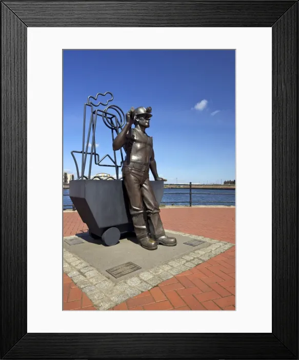 Framed Print : Miners Statue, Roath Basin, Cardiff Bay, Cardiff, South Glamorgan, South Wales Framed Print : Miners Statue, Roath Basin, Cardiff Bay, Cardiff, South Glamorgan, South Wales