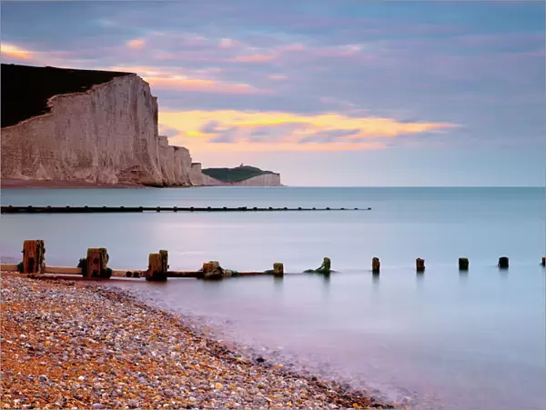 Seven Sisters Cliffs from Cuckmere Haven Beach, South Downs, East Sussex