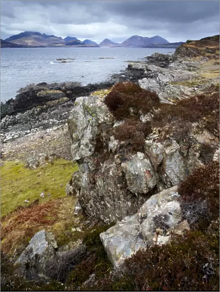 A view toward the Cuillin Mountains and the Clach Gas group from Tarskavaig