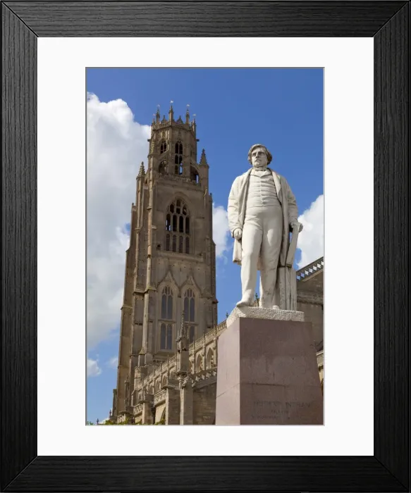 Framed Print : The Boston Stump, St. Bartolphs Church, with a statue of Herbert Ingram the founder of The Illustrated London News, Wormgate, Boston, Lincolnshire, England, United Framed Print : The Boston Stump, St. Bartolphs Church, with a statue of Herbert Ingram the founder of The Illustrated London News, Wormgate, Boston, Lincolnshire, England, United