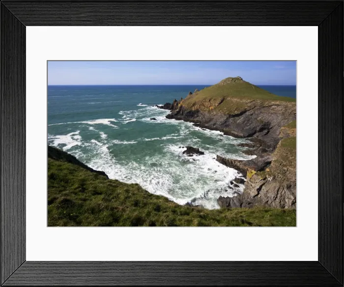 Framed Print : View of Atlantic surf at Rumps Point, Pentire Headland, North Cornwall Framed Print : View of Atlantic surf at Rumps Point, Pentire Headland, North Cornwall