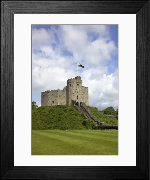 Framed Print : National Flag of Wales flying above the Norman Keep, Cardiff Castle, Cardiff Framed Print : National Flag of Wales flying above the Norman Keep, Cardiff Castle, Cardiff