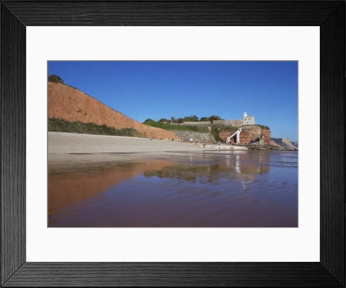 Framed Print : Jacobs Ladder, Clock Tower and Sidmouth Beach, Devon, England, United Kingdom Framed Print : Jacobs Ladder, Clock Tower and Sidmouth Beach, Devon, England, United Kingdom
