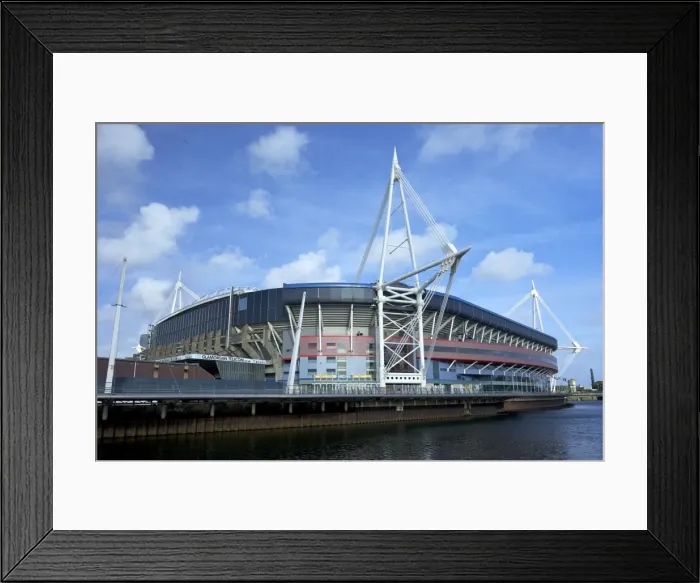 Framed Print : Millennium Stadium and River Taff in spring evening sunshine, from Fitzhamon Embankment Framed Print : Millennium Stadium and River Taff in spring evening sunshine, from Fitzhamon Embankment