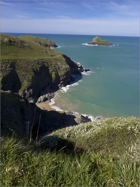 View of the Mouls off Rumps Point, Pentire Headland, Polzeath, North Cornwall