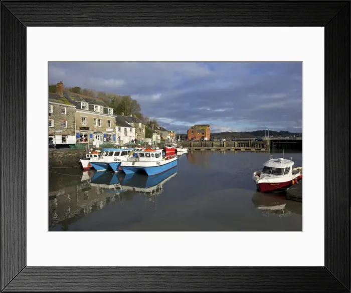 Framed Print : Winter sunshine on fishing boats in Padstow harbour, Cornwall, England Framed Print : Winter sunshine on fishing boats in Padstow harbour, Cornwall, England