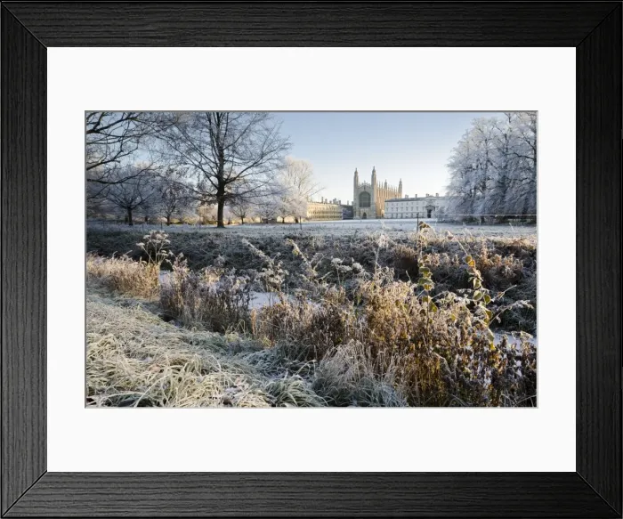 Framed Print : The Backs, Kings College Chapel in winter, Cambridge, Cambridgeshire Framed Print : The Backs, Kings College Chapel in winter, Cambridge, Cambridgeshire