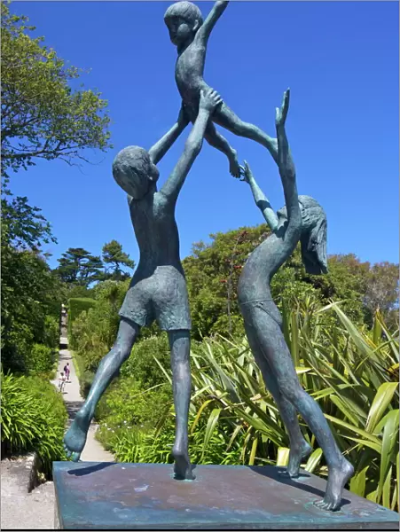 Tresco Children sculpture by David Wynne, in the sub-tropical gardens, Island of Tresco