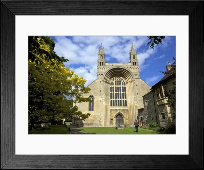 Framed Print : West front of Tewkesbury Abbey (Abbey of the Blessed Virgin), with the largest external arch in Britain, Tewkesbury, Gloucestershire, England, United Framed Print : West front of Tewkesbury Abbey (Abbey of the Blessed Virgin), with the largest external arch in Britain, Tewkesbury, Gloucestershire, England, United