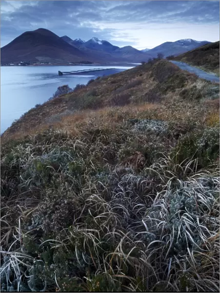 A view across Loch Ainort and the Cuillin mountains from the Moll Road