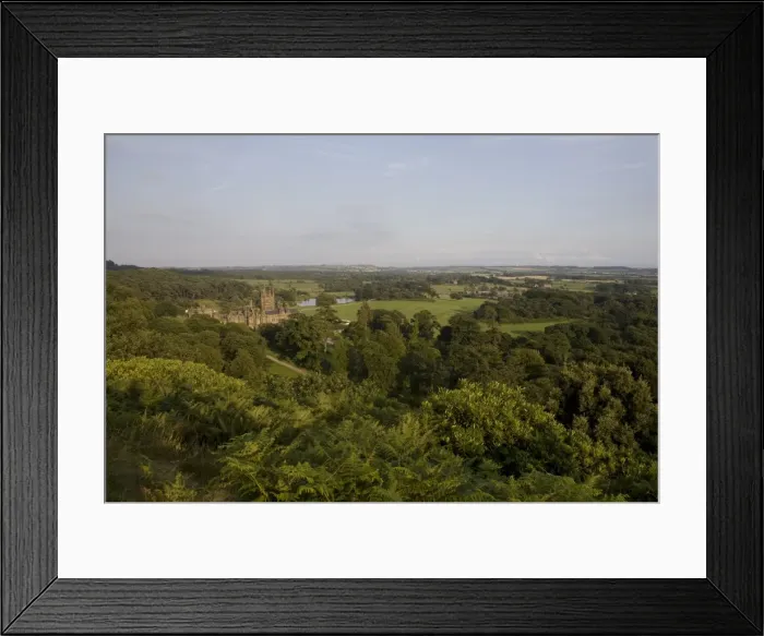 Framed Print : Castle in woodland seen from Capel Mair, Margam Country Park, Port Talbot Framed Print : Castle in woodland seen from Capel Mair, Margam Country Park, Port Talbot