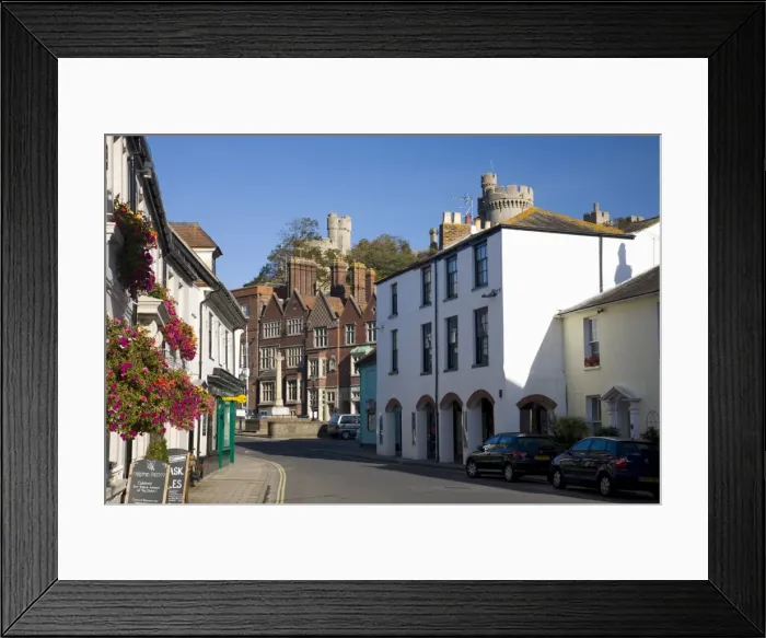 Framed Print : An attractive corner of the High Street, Arundel, West Sussex, England Framed Print : An attractive corner of the High Street, Arundel, West Sussex, England