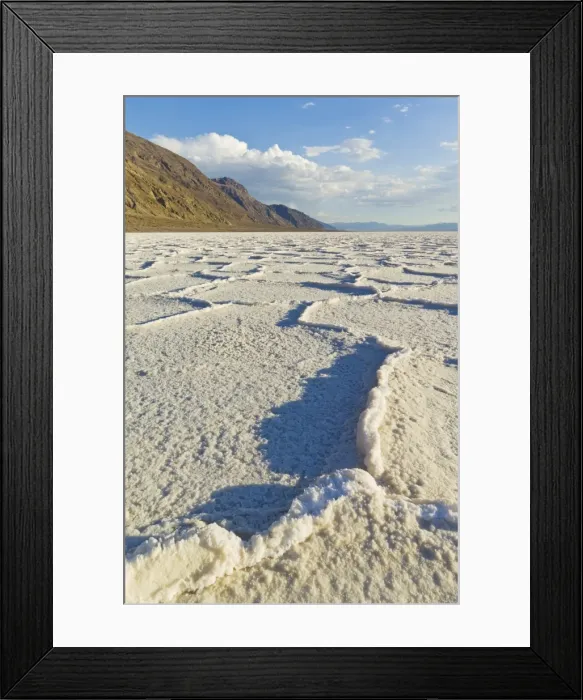 Framed Print : Salt pan polygons at Badwater Basin, 282ft below sea level and the lowest place in North America Framed Print : Salt pan polygons at Badwater Basin, 282ft below sea level and the lowest place in North America