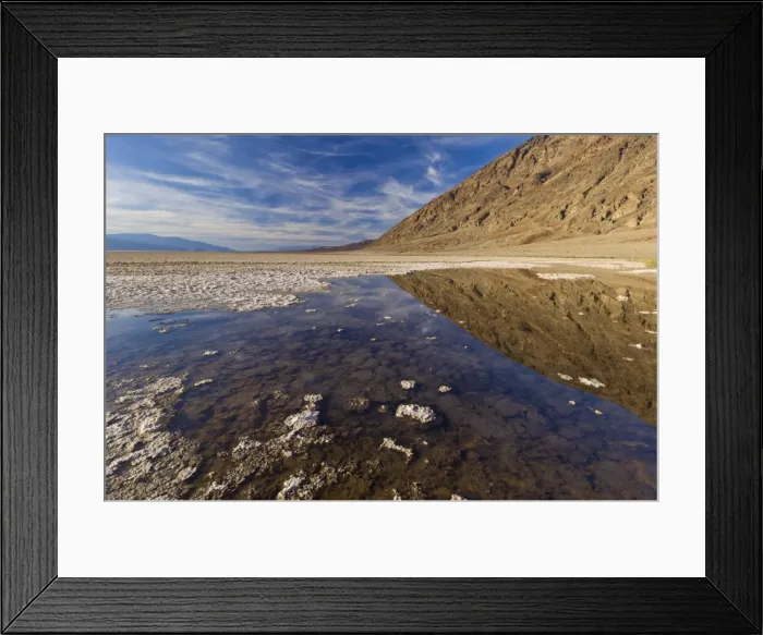 Framed Print : A permanent springfed pool near the salt pans at Badwater Basin, 282ft below sea level Framed Print : A permanent springfed pool near the salt pans at Badwater Basin, 282ft below sea level