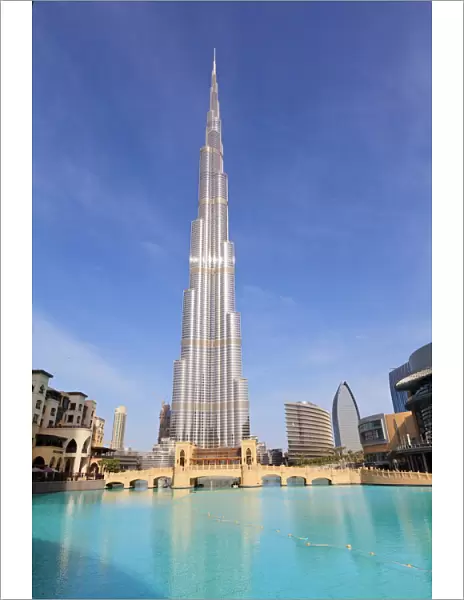 Burj Khalifa, the tallest man made structure in the world at 828 metres