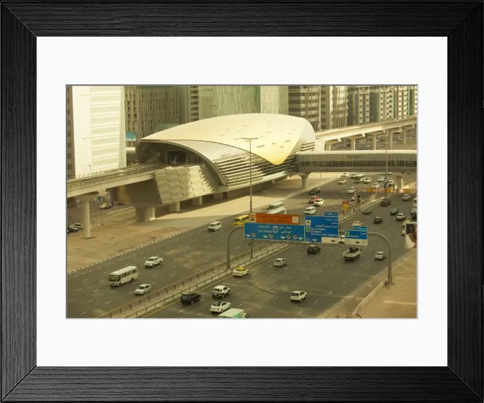 Framed Print : New Metro station on Sheikh Zayed Road in the financial district of Dubai Framed Print : New Metro station on Sheikh Zayed Road in the financial district of Dubai