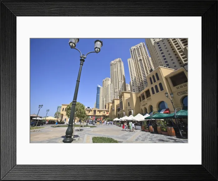 Framed Print : The Walk at Jumeirah Beach Residence, Dubai Marina, Dubai, United Arab Emirates Framed Print : The Walk at Jumeirah Beach Residence, Dubai Marina, Dubai, United Arab Emirates
