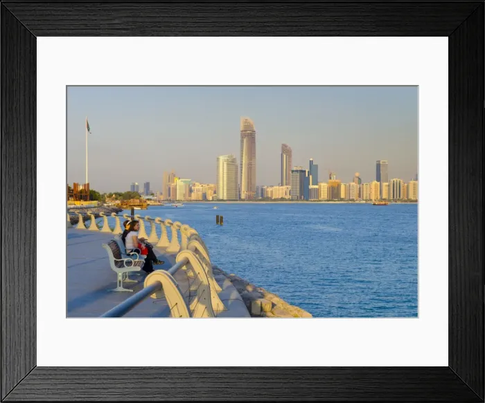 Framed Print : City skyline, Abu Dhabi, United Arab Emirates, Middle East Framed Print : City skyline, Abu Dhabi, United Arab Emirates, Middle East